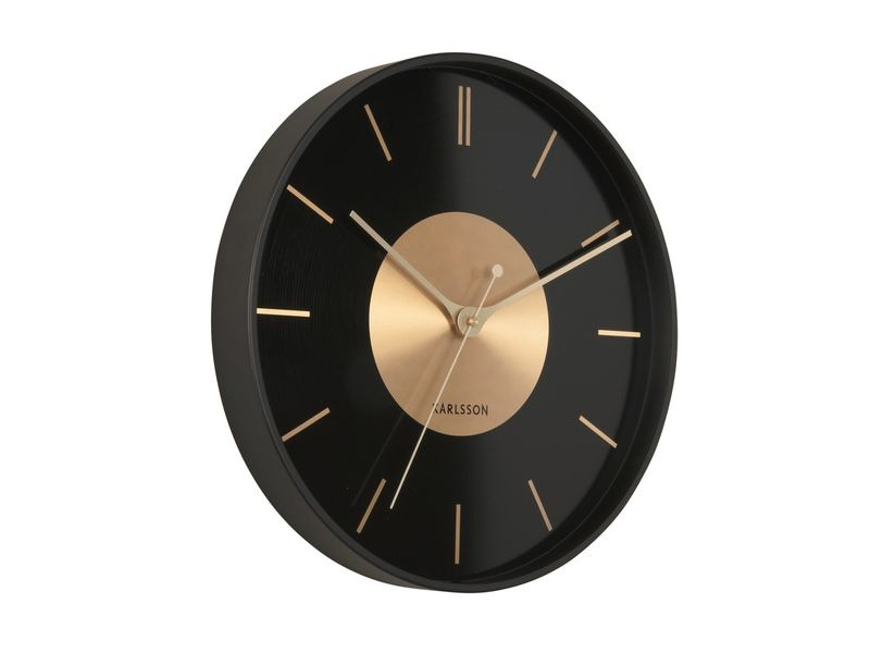 KARLSSON Wanduhr Gold Disc Gold/Schwarz