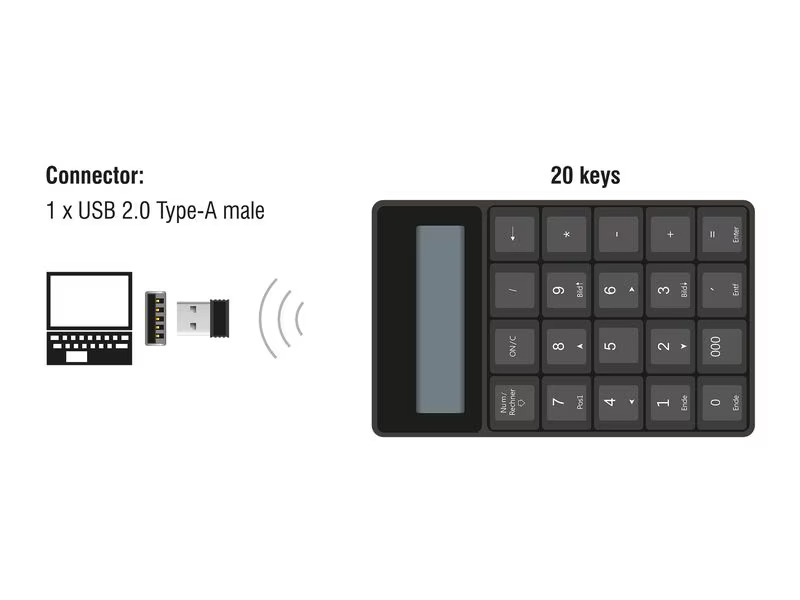 Delock Ziffernblock 2.4 GHz