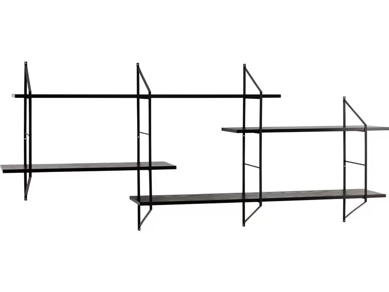 AC Design Wandregal Belfast 191 x 25,5 x 79 cm, Schwarz