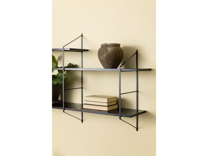 AC Design Wandregal Belfast 191 x 25,5 x 79 cm, Schwarz
