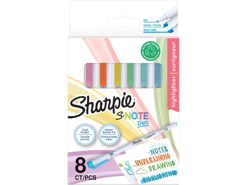 Sharpie Fasermaler S-Note Duo 8 Stück