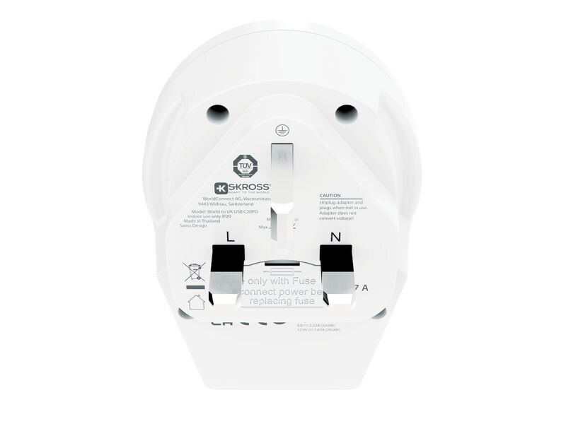 SKROSS Reiseadapter Country World / UK, USB