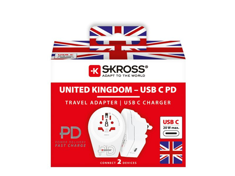 SKROSS Reiseadapter Country World / UK, USB