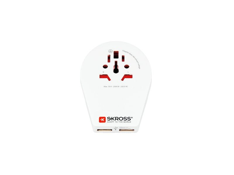 SKROSS Reiseadapter Country World / CH-IT-BRA, USB