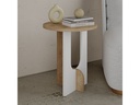 Woody Fashion Beistelltisch Luna 40 x 47 x 40 cm, Nature/Weiss