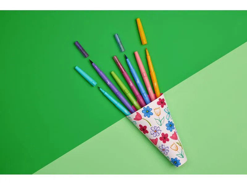 Paper Mate Brushpen Flair Dual Medium, 8 Stück