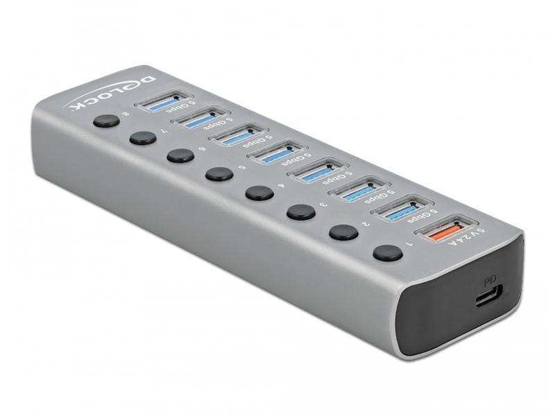 Delock USB-Hub 63264 USB 3.0 - 7x USB-A / 2x Ladeanschluss