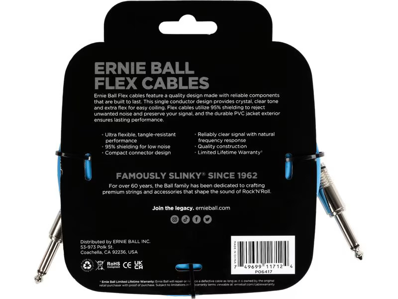 Ernie Ball Instrumentenkabel 6417 – 6.09 m, Blau