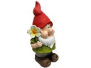 Dameco Dekofigur Gartenzwerg mit Blume, 12 x 15 x 28 cm