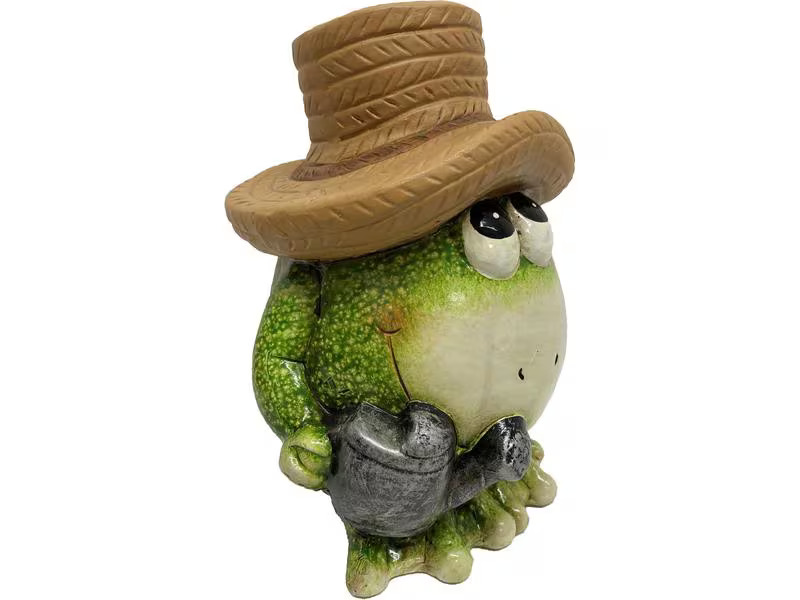 Dameco Dekofigur Frosch mit Hut 12 x 13 x 17.5 cm