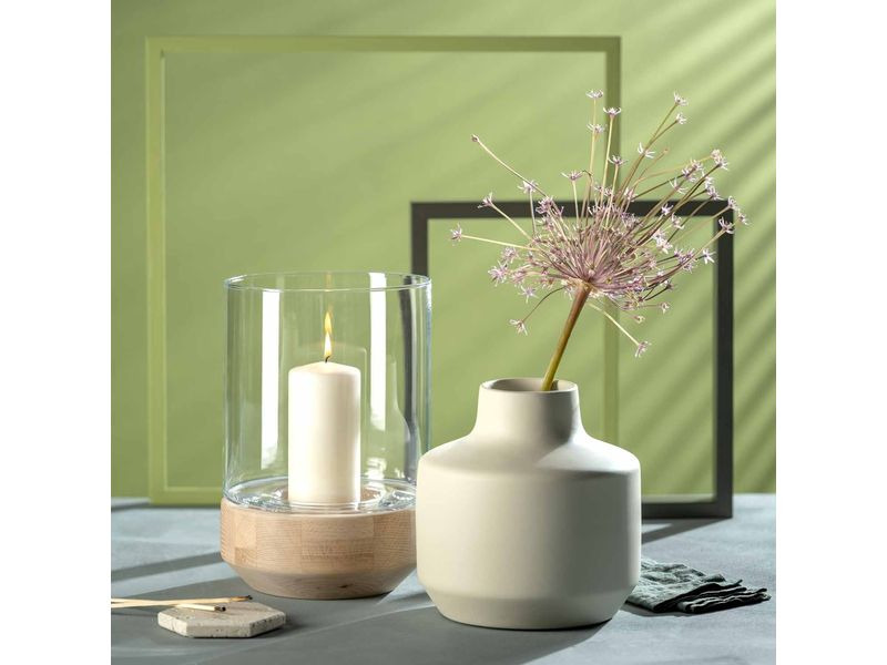 Leonardo Windlicht Legno Nature/Transparent