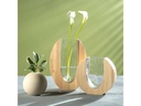 Leonardo Vase Legno 28 cm, Braun/Transparent