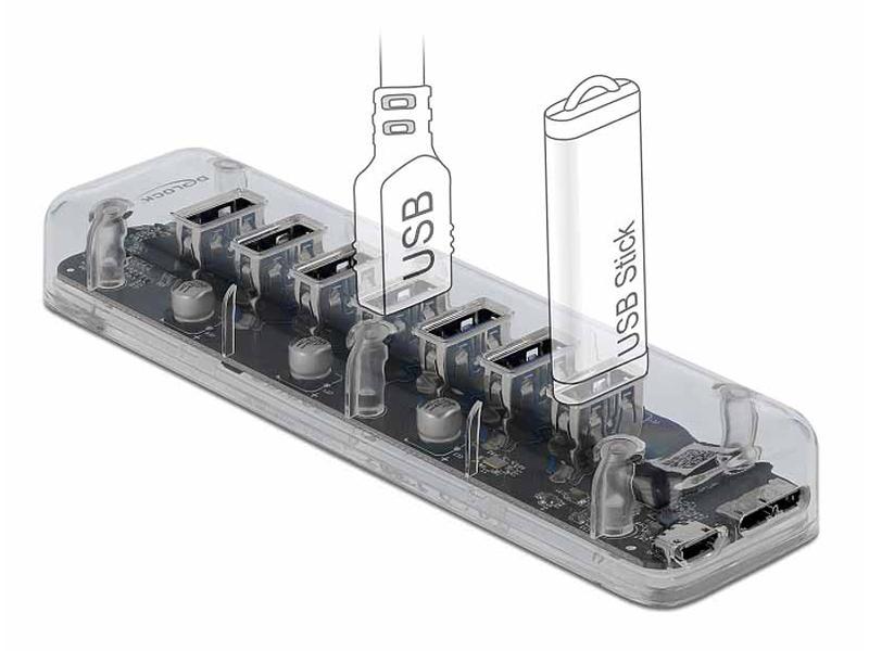 Delock USB-Hub 64088 USB 3.0 - 7x Typ-A