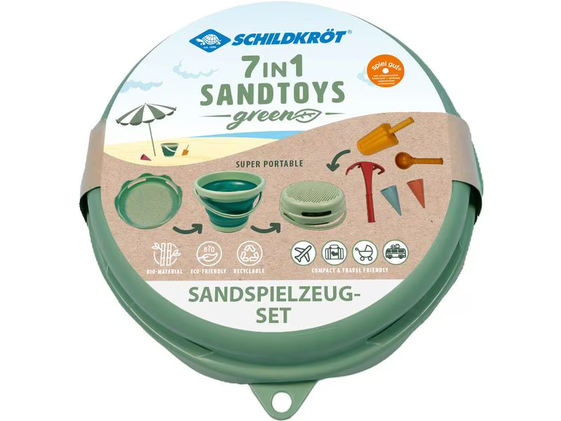 Schildkröt Funsports 7in1 Sand Toys Falteimer Set Grün