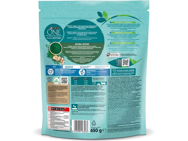 Purina ONE Trockenfutter Dual Nature Adult Lachs &amp; Spirulina, 650 g