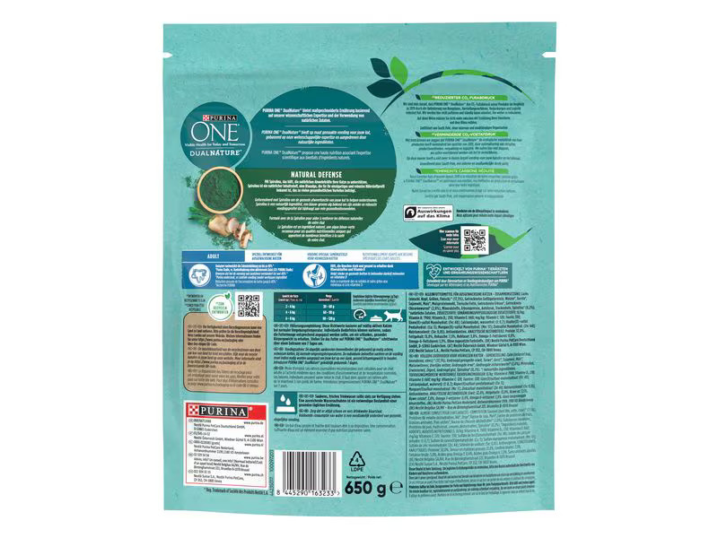 Purina ONE Trockenfutter Dual Nature Adult Lachs &amp; Spirulina, 650 g
