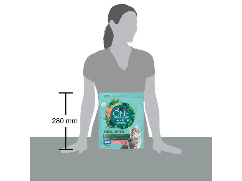 Purina ONE Trockenfutter Dual Nature Adult Lachs &amp; Spirulina, 650 g