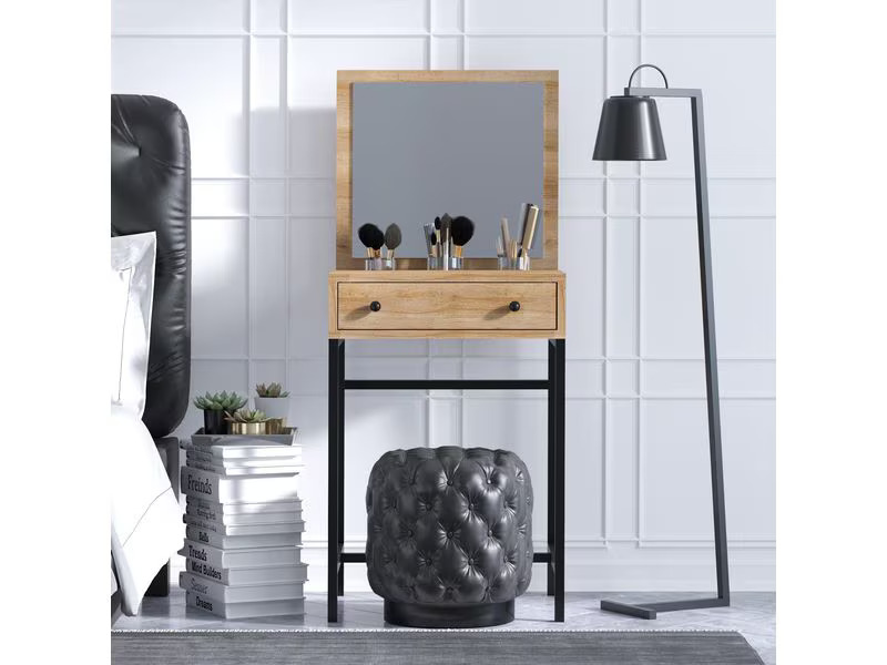 Woody Fashion Schminktisch Mary 50 x 128 x 50 cm, Braun/Schwarz