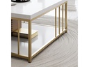 Woody Fashion Couchtisch Zenn 90 x 39 x 40 cm, Gold/Weiss