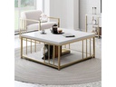 Woody Fashion Couchtisch Zenn 90 x 39 x 40 cm, Gold/Weiss