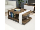 Woody Fashion Couchtisch Gaye 80 x 35 x 50 cm, Braun/Weiss