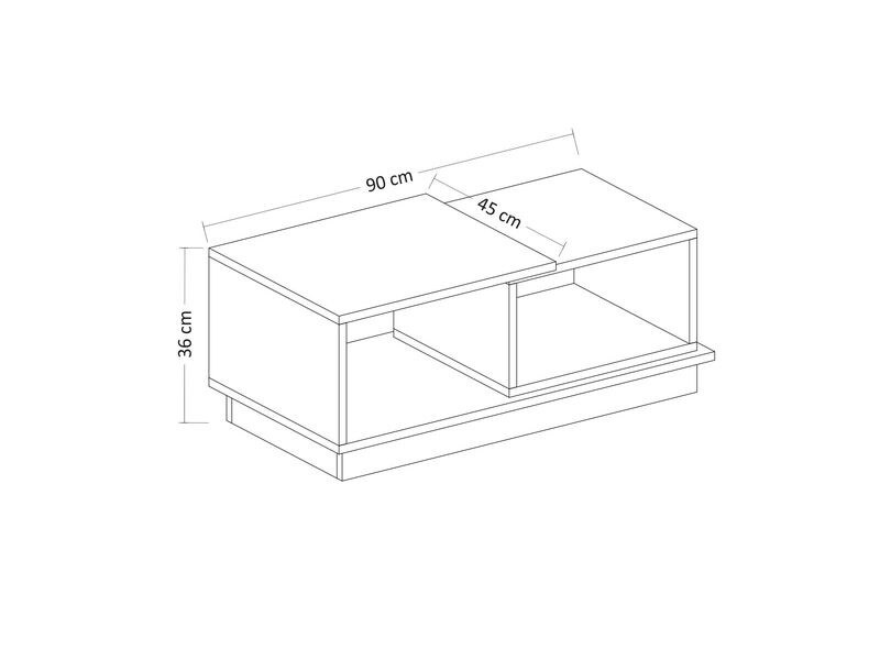 Woody Fashion Couchtisch Consept 90 x 36 x 45 cm, Anthrazit/Braun