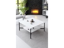 Woody Fashion Couchtisch Black Line 80 x 80 x 40 cm, Weiss