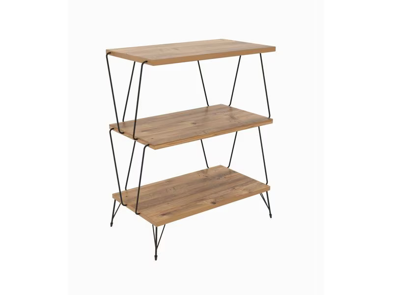 Woody Fashion Beistelltisch Lazandos 46 x 76 x 30 cm, Nature/Schwarz