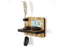 Wallxpert Wandtisch 4 Haken, Nussbaum