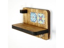 Wallxpert Wandtisch 4 Haken, Nussbaum