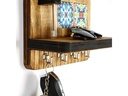 Wallxpert Wandtisch 4 Haken, Nussbaum
