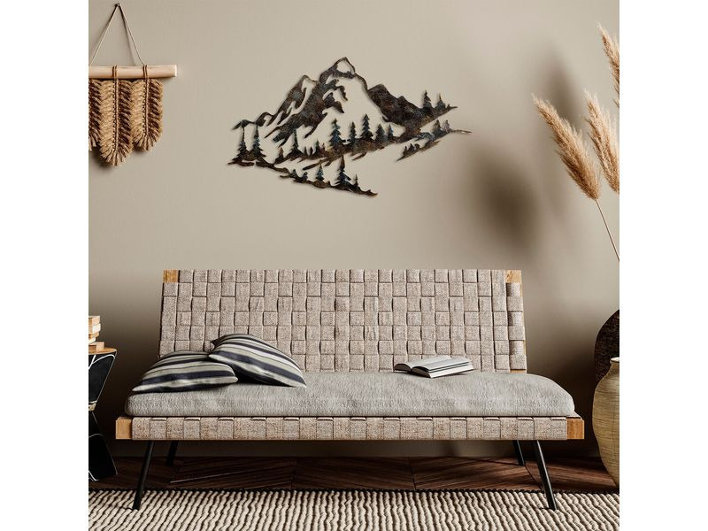 Wallxpert Wanddekoration Mountain 70 x 40 cm, Metall