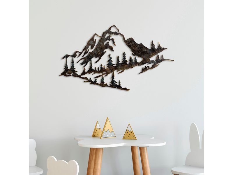 Wallxpert Wanddekoration Mountain 70 x 40 cm, Metall