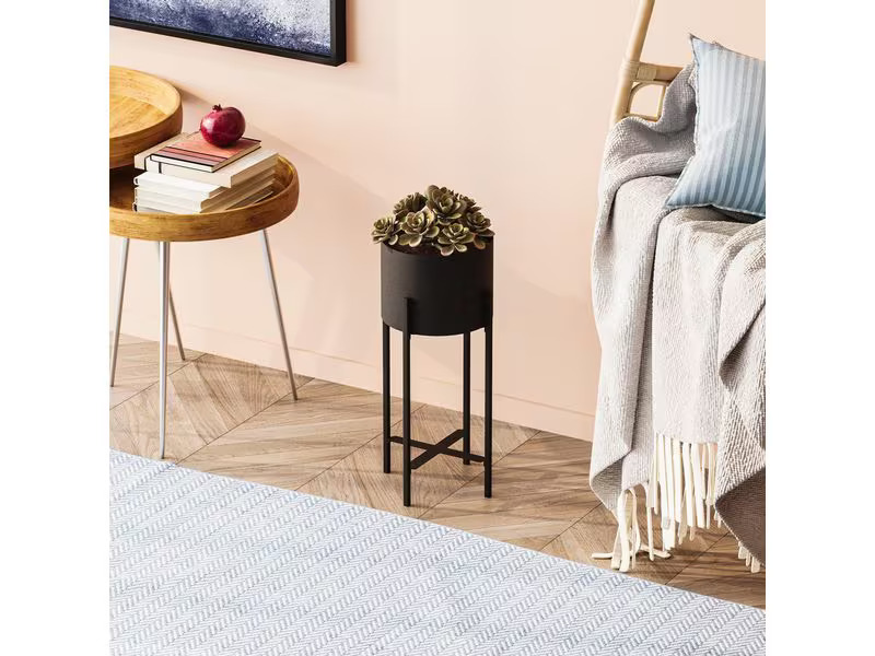 Wallxpert Pflanzenständer 23 cm/48 cm, Schwarz