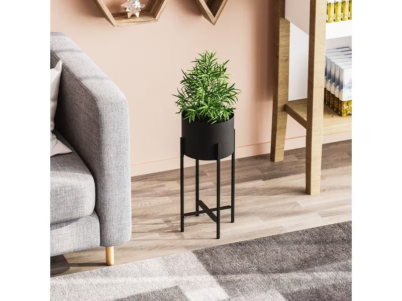 Wallxpert Pflanzenständer 23 cm/48 cm, Schwarz