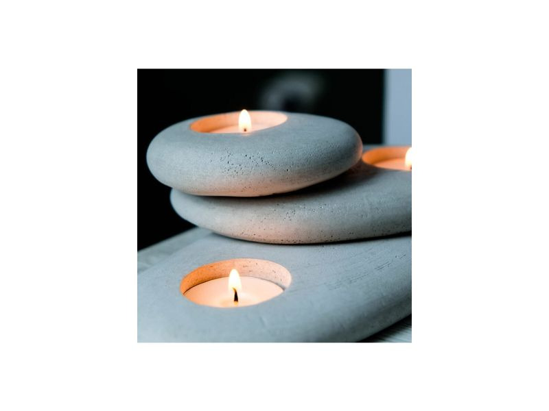 Wallxpert Kerzenständer 3er Set, Grau