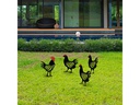 Wallxpert Gartenstecker Huhn 33 cm, 4er Set, Schwarz