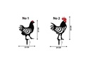 Wallxpert Gartenstecker Huhn 33 cm, 4er Set, Schwarz