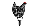 Wallxpert Gartenstecker Huhn 30 cm, 5er Set, Schwarz