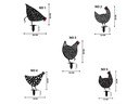 Wallxpert Gartenstecker Huhn 30 cm, 5er Set, Schwarz