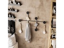 Wallxpert Garderobenleiste Dama 6 Haken, Schwarz
