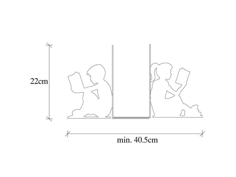 Wallxpert Buchstützen-Set Kinder Schwarz