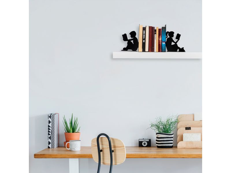 Wallxpert Buchstützen-Set Kinder Schwarz