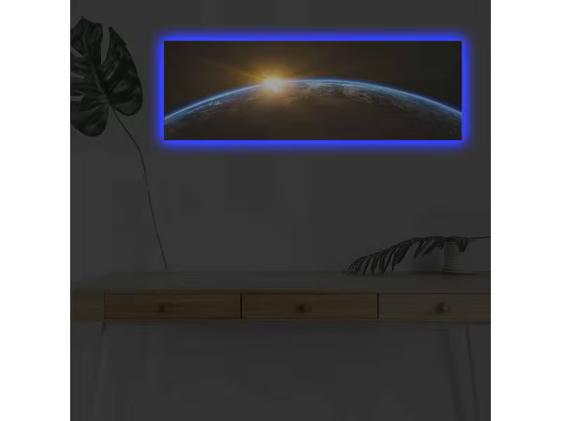 Wallxpert Bild World 30 x 90 cm, Holz