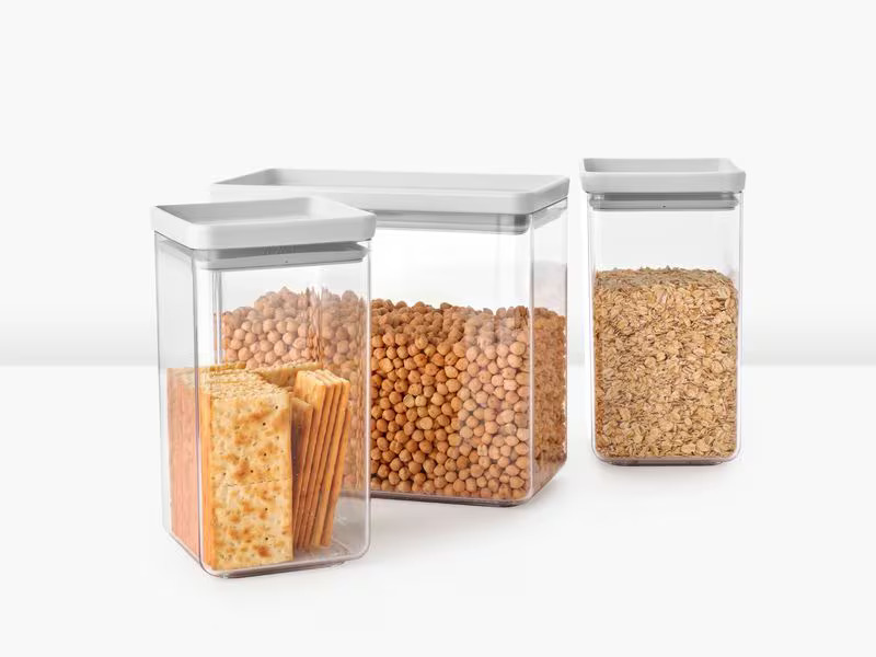 Brabantia Vorratsdose Tasty+ 6.7 l, Hellgrau/Transparent
