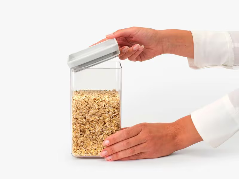 Brabantia Vorratsdose Tasty+ 6.7 l, Hellgrau/Transparent