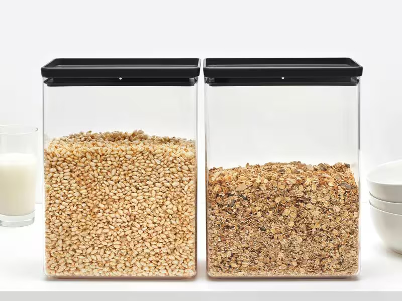Brabantia Vorratsdose Tasty+ 5.4 l, Dunkelgrau/Transparent