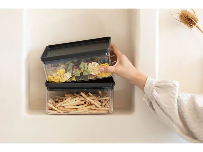 Brabantia Vorratsdose Tasty+ 1.5 l, Dunkelgrau/Grau/Transparent