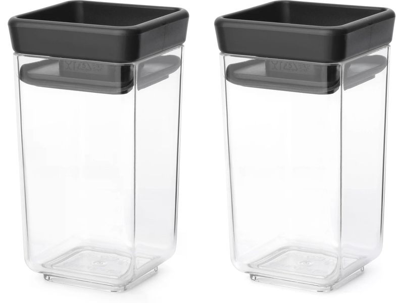 Brabantia Vorratsdose Tasty+ 0.3 l, Dunkelgrau/Transparent
