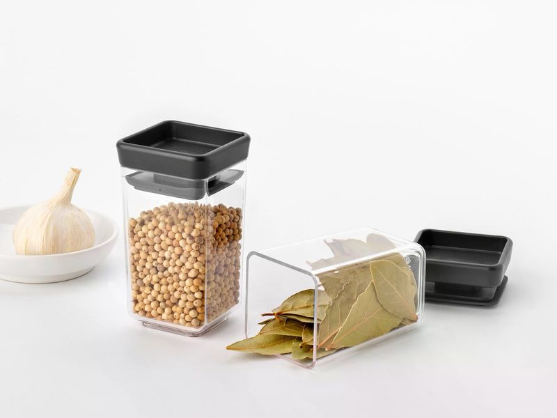 Brabantia Vorratsdose Tasty+ 0.3 l, Dunkelgrau/Transparent